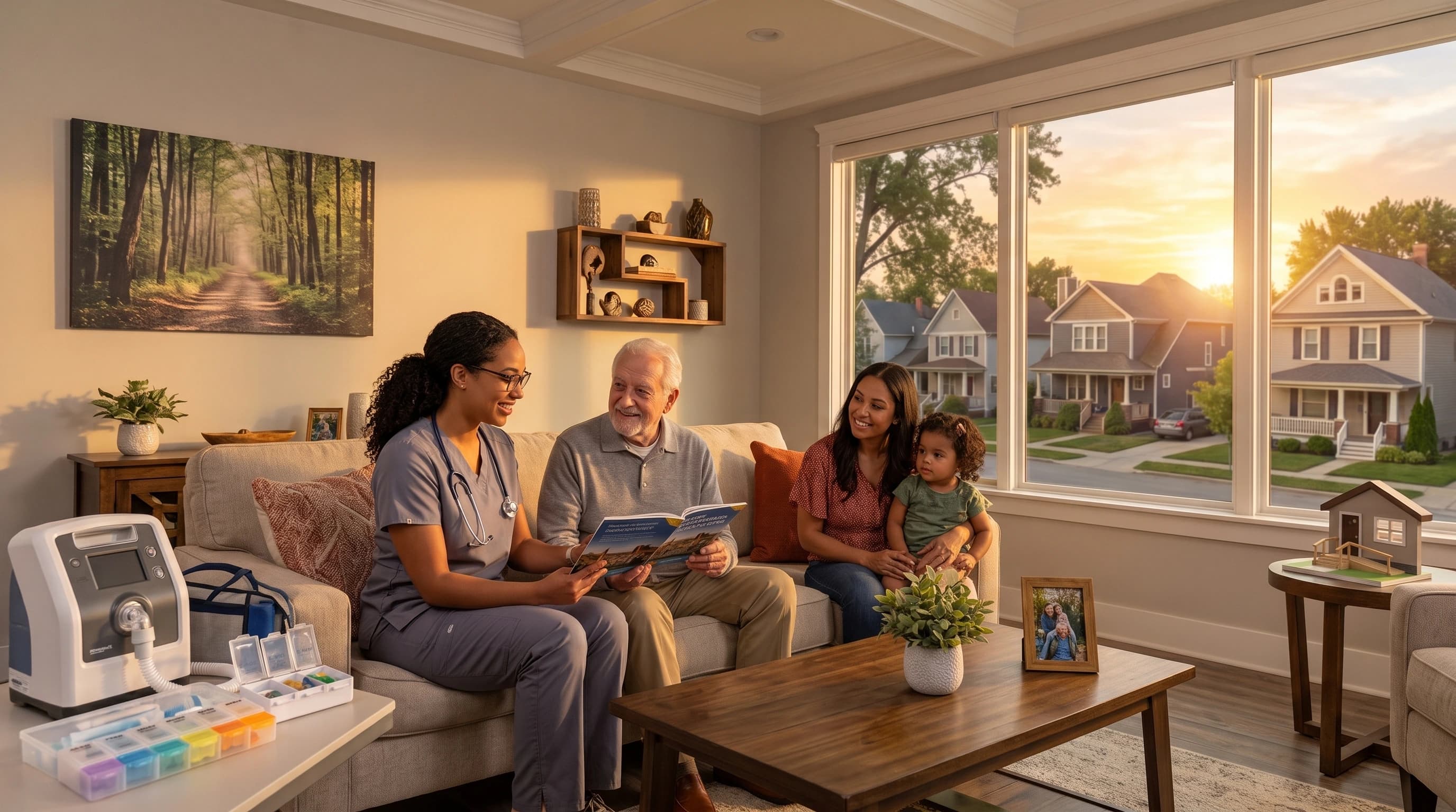 A caregiver helping a client at home